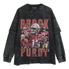 BROCK PURDY SAN FRANCISCO VINTAGE V2 LAYERED LONG SLEEVE