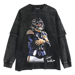 CALEB WILLIAMS & COLD DOUBLE-SIDED LAYERED LONG-SLEEVED TOP