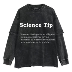 CROCODILE ALLIGATOR FUNNY SCIENCE TIP LAYERED LONG SLEEVE