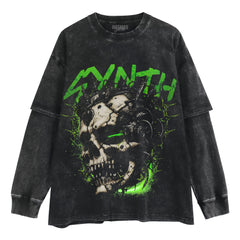 CYBER SKULL STREETWEAR TANK TOP & TEE & LONG SLEEVE & LAYERED LS & HOODIE
