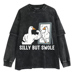 FUNNY SILLY BUT SWOLE GYM GOOSE TANK TOP & TEE & LONG SLEEVE & LAYERED LS & HOODIE