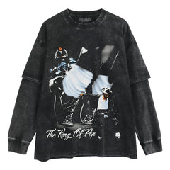 MICHAEL JACKSON KING OF POP MOONWALK LAYERED LONG SLEEVE