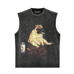 PUG SMOKING DOG LOVERS TANK TOP & TEE & LONG SLEEVE & LAYERED LS & HOODIE
