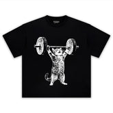 WEIGHT LIFTING GYM CAT TANK TOP & TEE & LONG SLEEVE & LAYERED LS & HOODIE