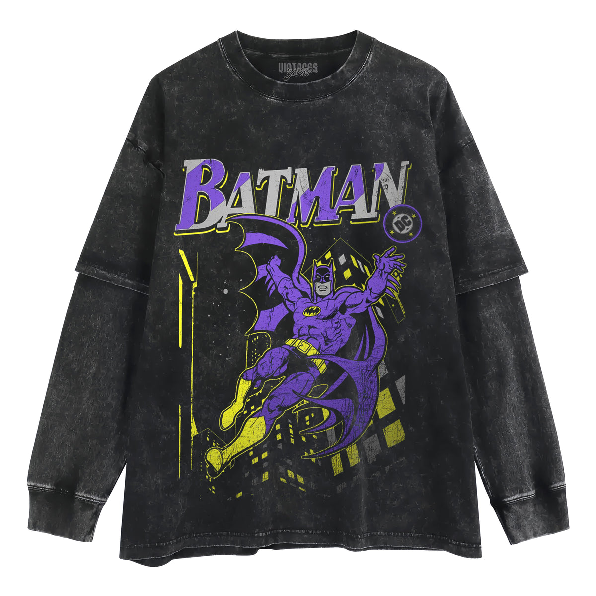 BATMAN VINTAGE V2 LAYERED LONG SLEEVE