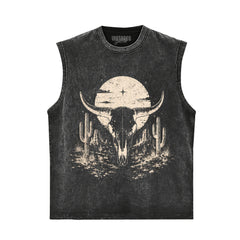 BULL SKULL WESTERN TANK TOP & TEE & LONG SLEEVE & LAYERED LS & HOODIE