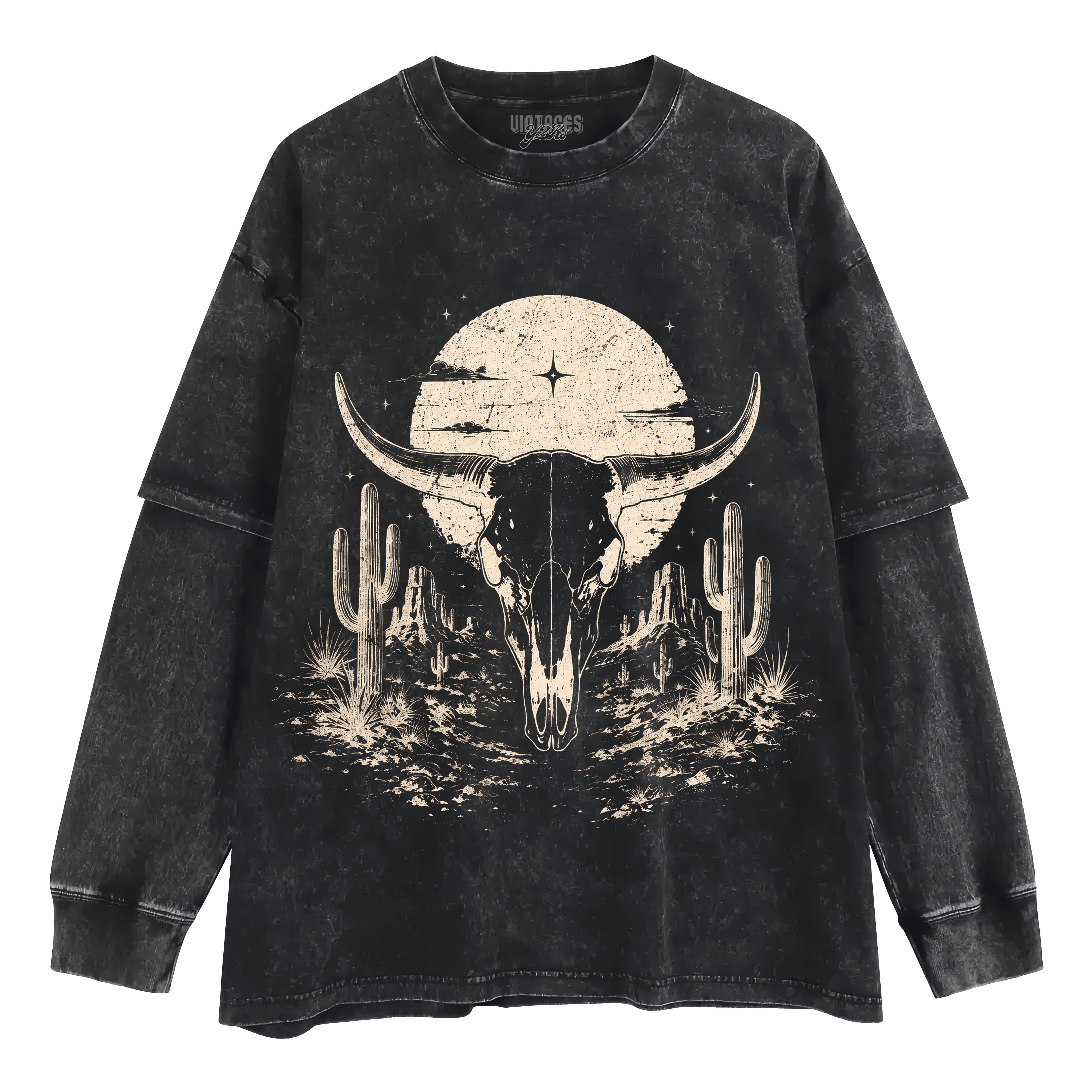 BULL SKULL WESTERN TANK TOP & TEE & LONG SLEEVE & LAYERED LS & HOODIE
