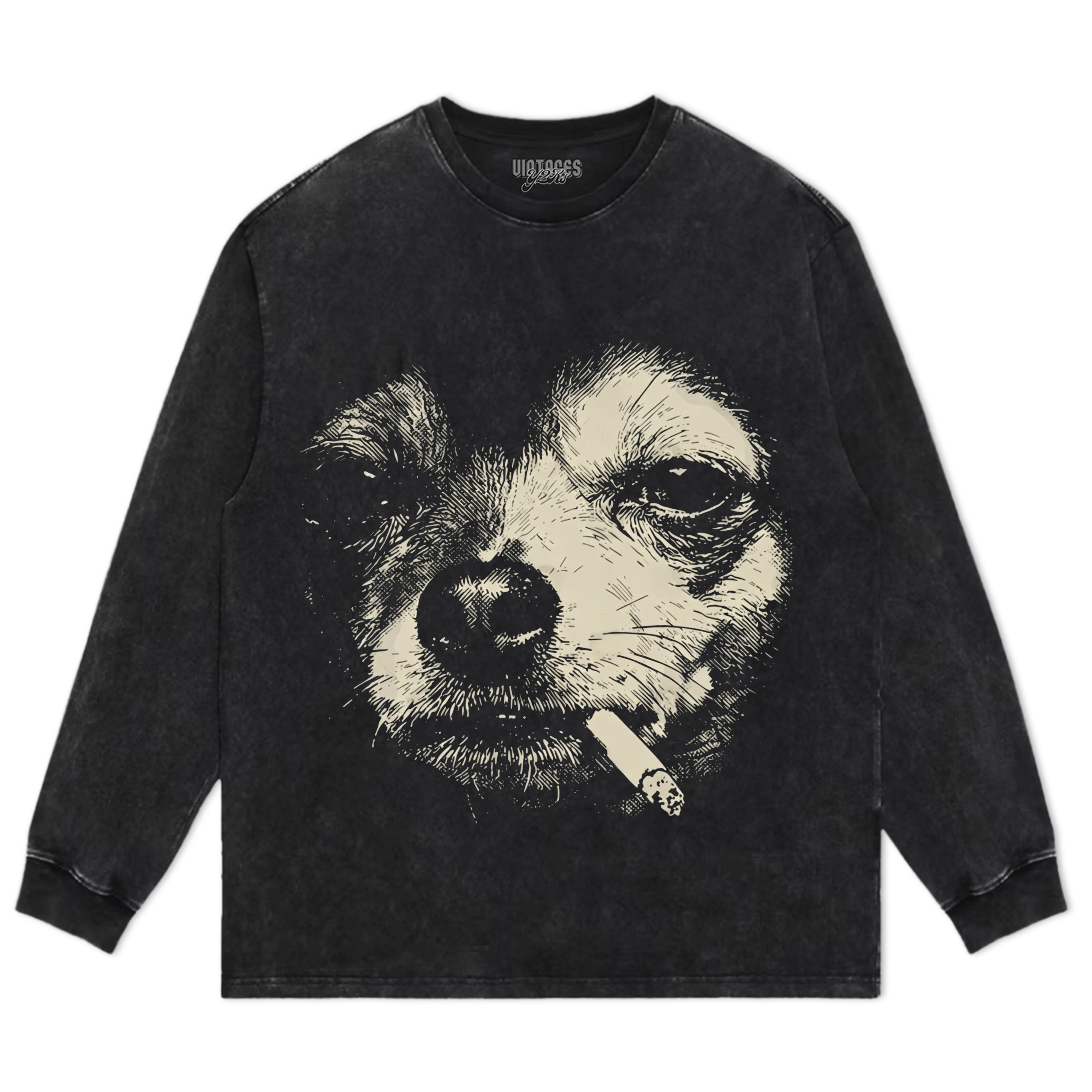 DOG - SMOKING - CIGARETTE TANK TOP & TEE & LONG SLEEVE & LAYERED LS & HOODIE