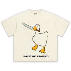 FACE ME COWARD GOOSE MEME TEE & LS & HOODIE
