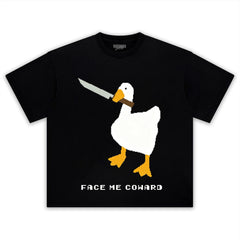 FACE ME COWARD GOOSE MEME TEE & LS & HOODIE