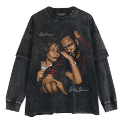 KRISTINA BOBBY BROWN LAYERED LONG SLEEVE