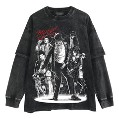 MICHAEL JACKSON ART LAYERED LONG SLEEVE