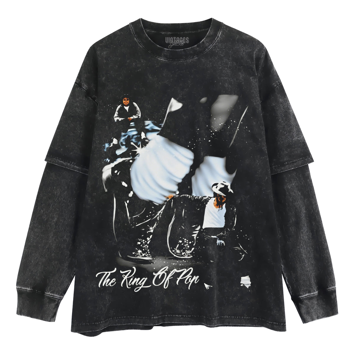 MICHAEL JACKSON KING OF POP MOONWALK LAYERED LONG SLEEVE