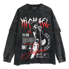 MICHAEL JACKSON KING OF POP MOONWALK V2 LAYERED LONG SLEEVE
