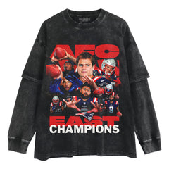 NEW ENGLAND PATRIOTS AFC EAST CHAMPIONS LAYERED LONG SLEEVE