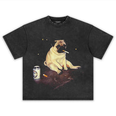 PUG SMOKING DOG LOVERS TANK TOP & TEE & LONG SLEEVE & LAYERED LS & HOODIE