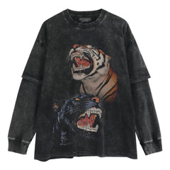 RETRO STREET STYLE & BLACK PANTHER - TIGER TANK TOP & TEE & LONG SLEEVE & LAYERED LS & HOODIE
