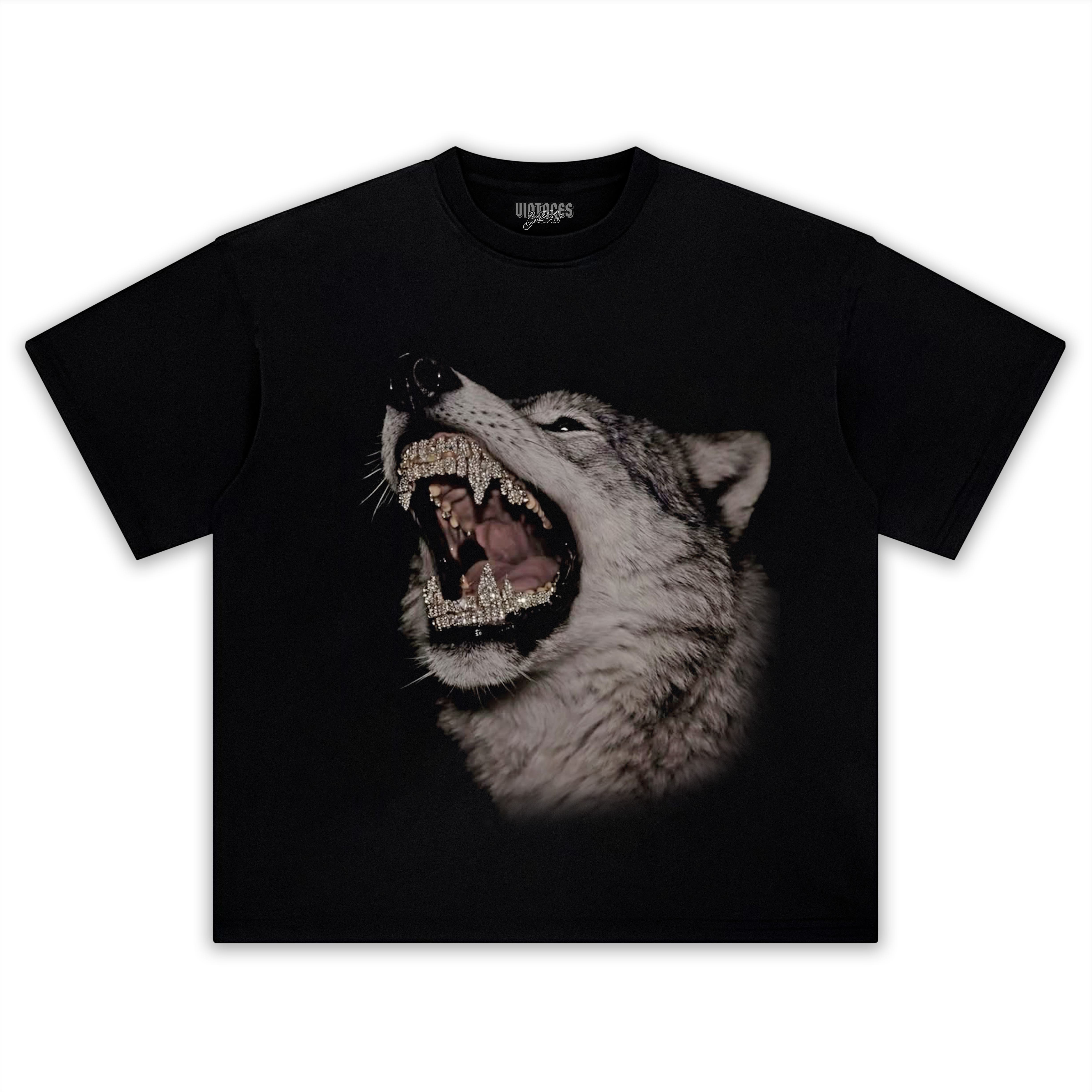 RETRO STREET STYLE & DARK GRAY WOLF TANK TOP & TEE & LONG SLEEVE & LAYERED LS & HOODIE
