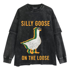 SILLY GOOSE ON THE LOOSE RETRO LAYERED LONG SLEEVE