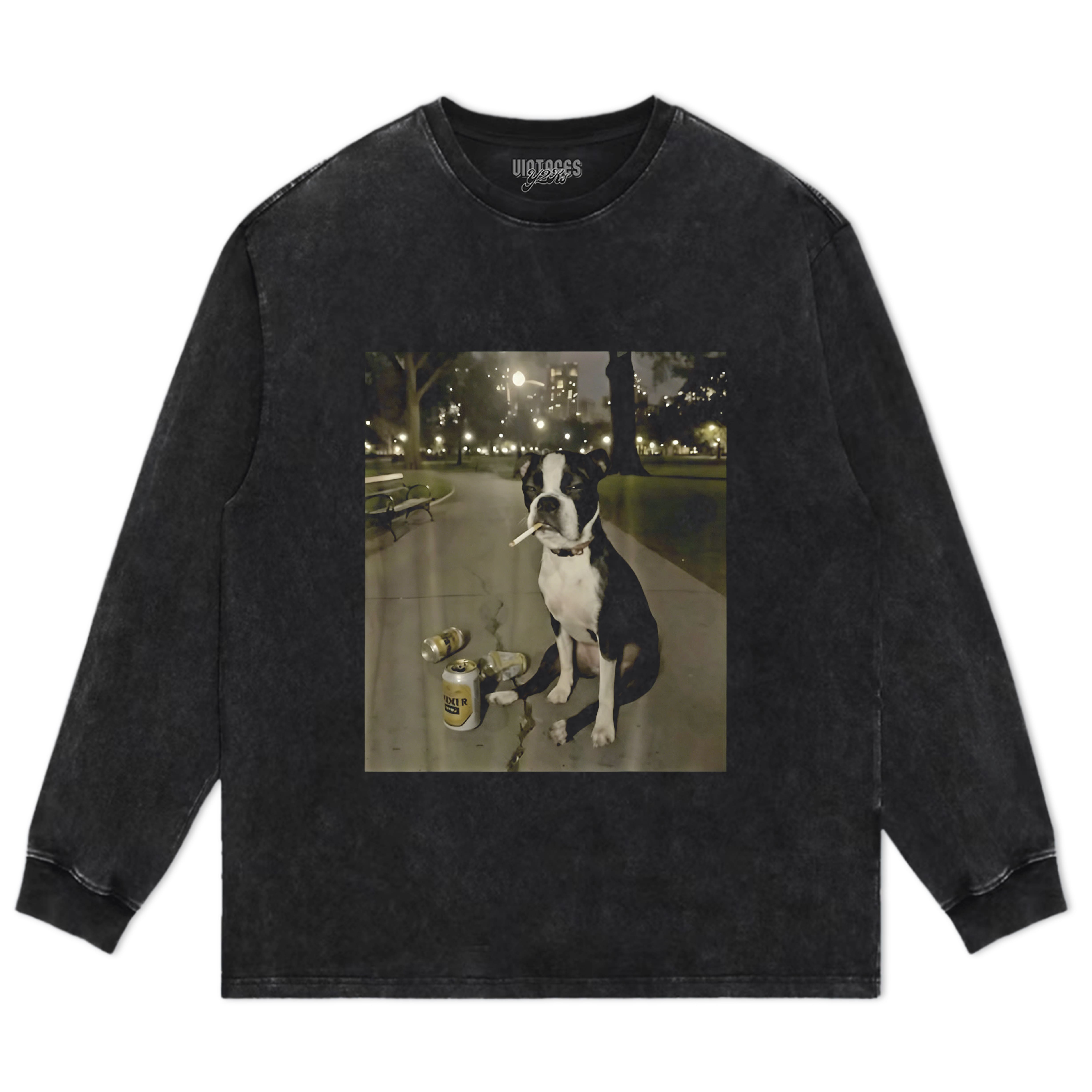 SMOKING DOG CIGARETTE GEN Z DOG TANK TOP & TEE & LONG SLEEVE & LAYERED LS & HOODIE